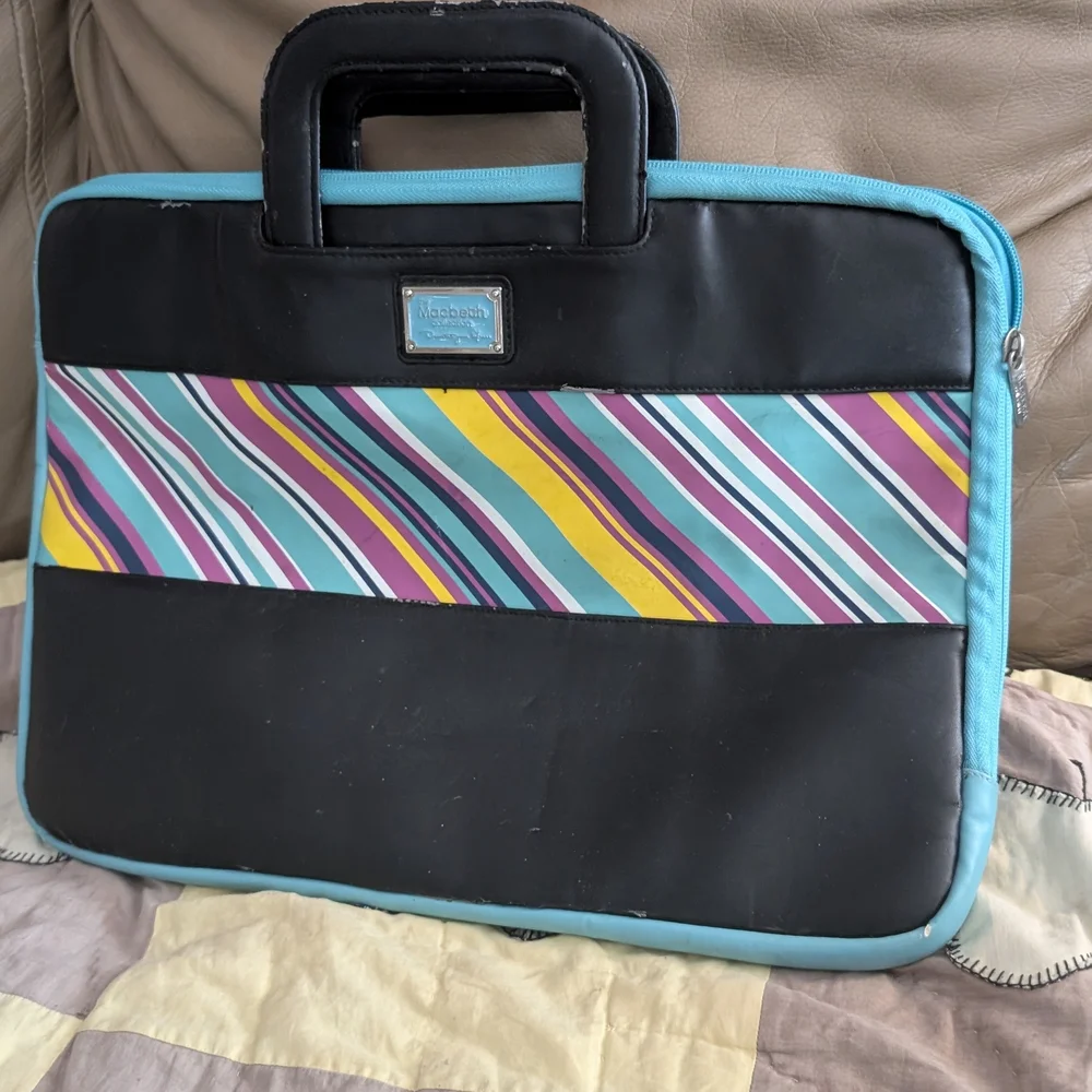 Macbeth Collection Black and Teal Bag